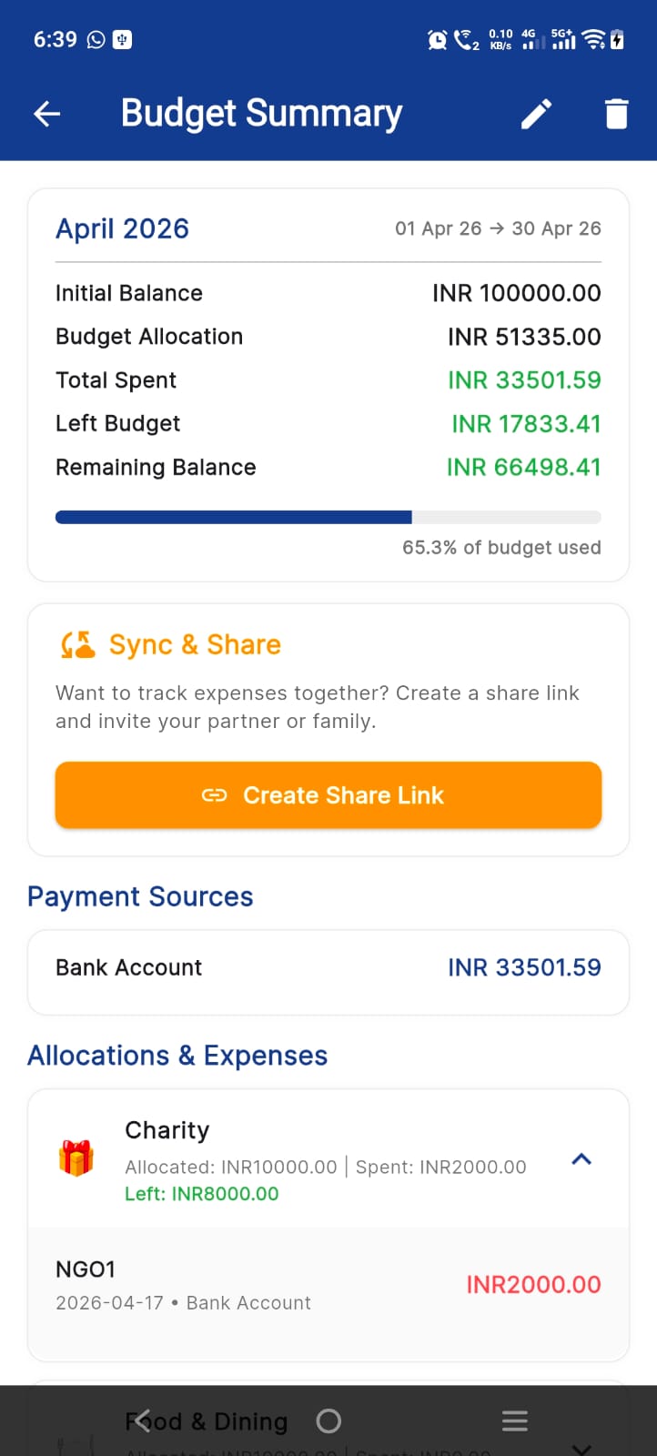 Shared AI Budget Tracker screenshot 1