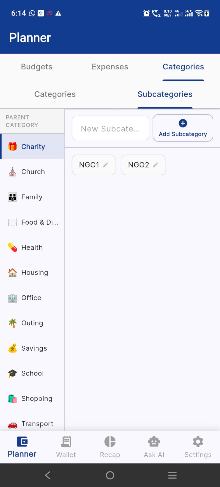 Shared AI Budget Tracker app screenshot 1
